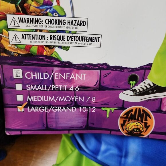 Teenage Mutant Ninja Turtles Mutant Mayhem Leo Kids Costume Dress Up 10-12 Large - Picture 9 of 9